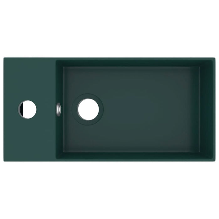 Chiuvetă de baie cu preaplin, verde închis, ceramică - WALTI WALTI