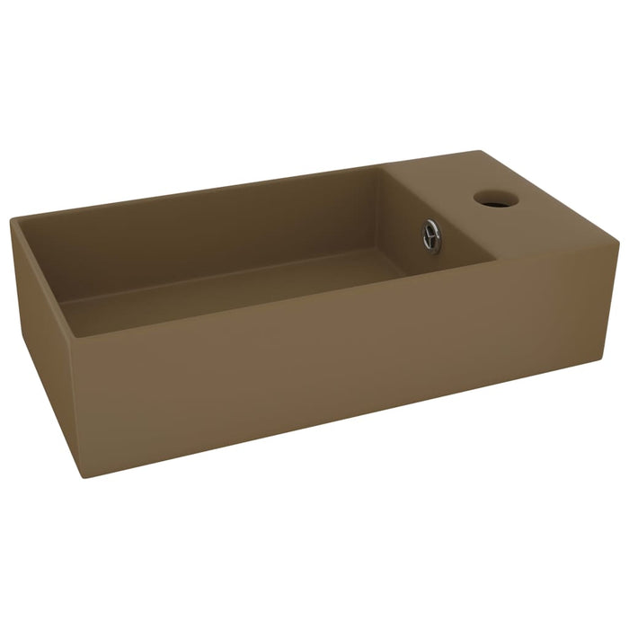 Chiuvetă de baie cu preaplin, crem mat, ceramică - WALTI WALTI