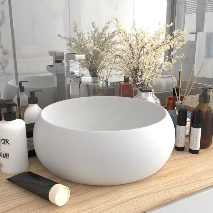 Chiuvetă de baie lux alb mat 40x15 cm ceramică rotund - WALTI WALTI