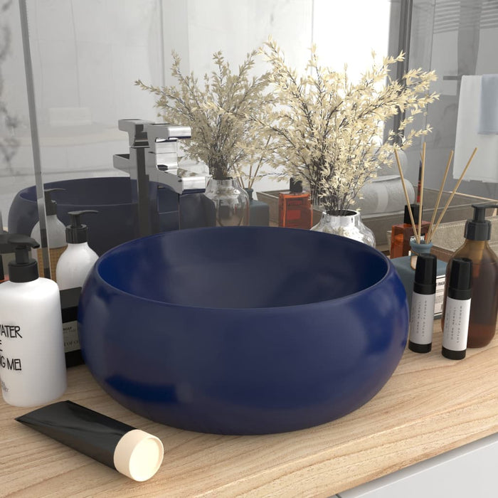 Chiuvetă baie lux albastru închis mat 40x15 cm ceramică rotund - WALTI WALTI