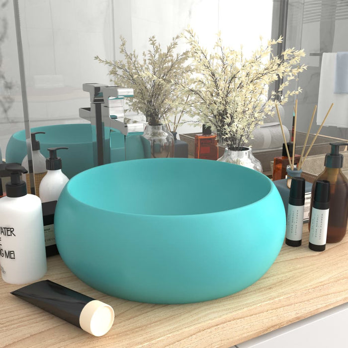 Chiuvetă baie lux verde deschis mat 40x15 cm ceramică rotund - WALTI WALTI
