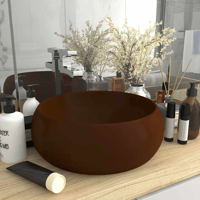 Chiuvetă de baie lux maro închis mat 40x15 cm ceramică rotund - WALTI WALTI