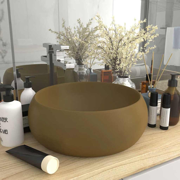 Chiuvetă baie lux, crem mat, 40x15 cm, ceramică, rotund - WALTI WALTI