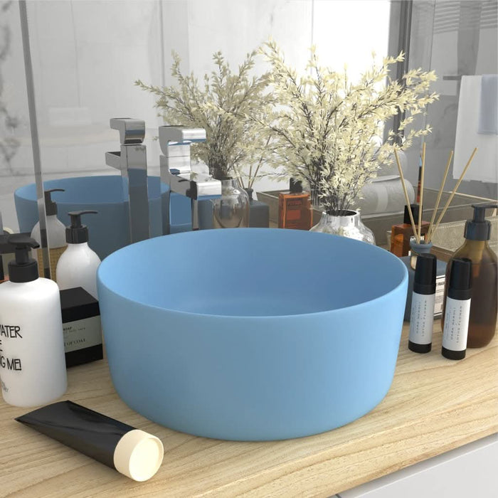 Chiuvetă baie lux albastru deschis mat 40x15 cm ceramică rotund - WALTI WALTI