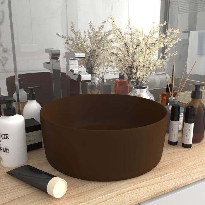 Chiuvetă de baie lux maro închis mat 40x15 cm ceramică rotund - WALTI WALTI