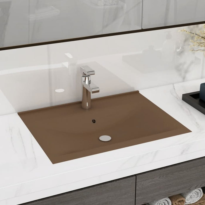 Chiuvetă baie lux, orificiu robinet crem mat 60x46 cm ceramică - WALTI WALTI