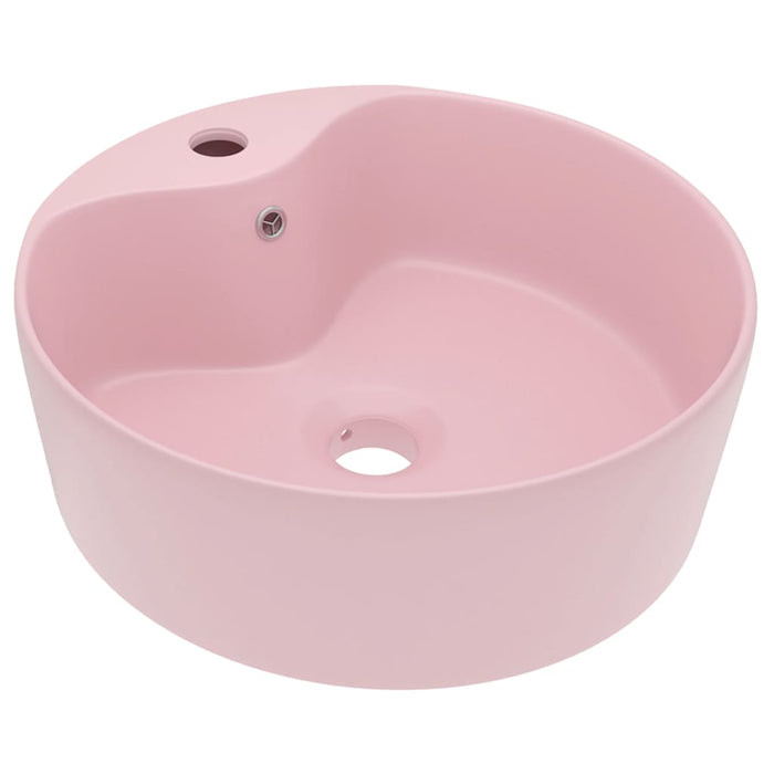 Chiuvetă de lux cu preaplin, roz mat, 36 x 13 cm, ceramică - WALTI WALTI