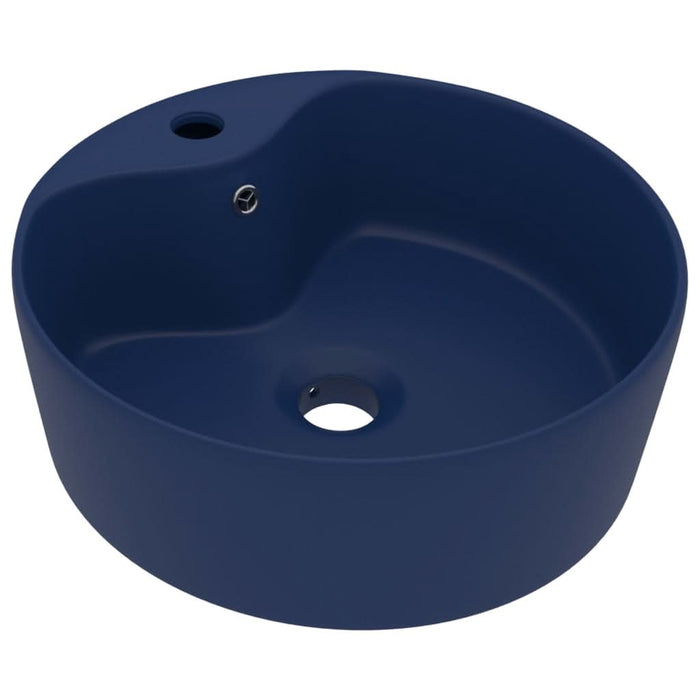 Chiuvetă de lux cu preaplin, albastru mat, 36 x 13 cm, ceramică - WALTI WALTI