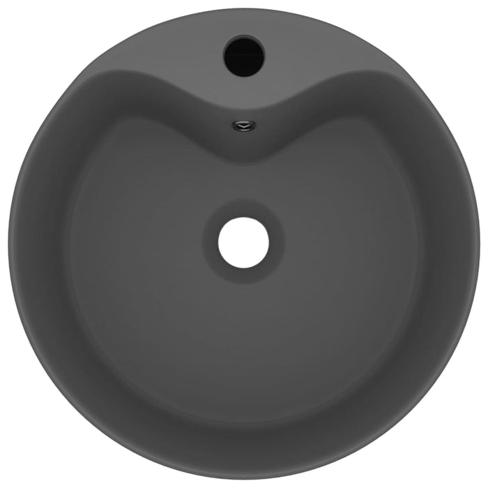 Chiuvetă de lux cu preaplin, gri închis mat, 36x13 cm, ceramică - WALTI WALTI