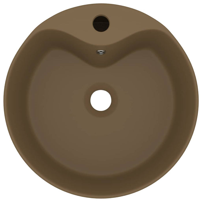 Chiuvetă de lux cu preaplin, crem mat, 36 x 13 cm, ceramică WALTI