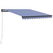 Copertină retractabilă manual, albastru și alb, 300 x 250 cm - WALTI WALTI