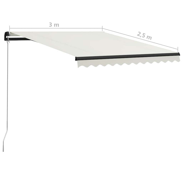 Copertină retractabilă manual, crem, 300 x 250 cm - WALTI WALTI