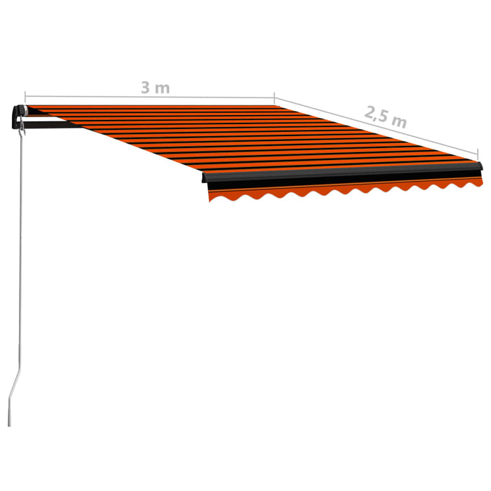 Copertină retractabilă manual, portocaliu/maro, 300 x 250 cm - WALTI WALTI