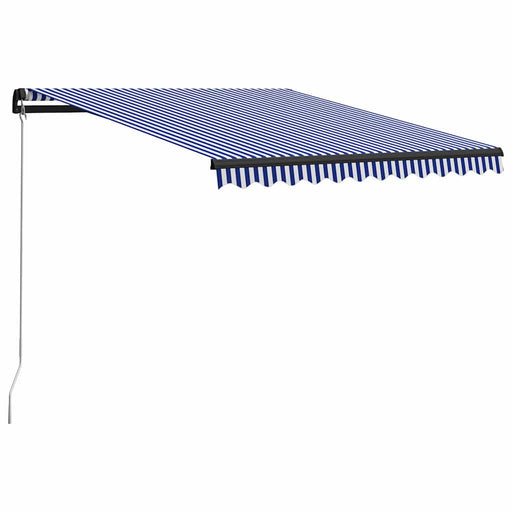 Copertină retractabilă manual, albastru și alb, 350 x 250 cm - WALTI WALTI
