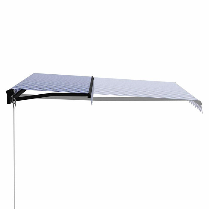 Copertină retractabilă manual, albastru și alb, 350 x 250 cm - WALTI WALTI