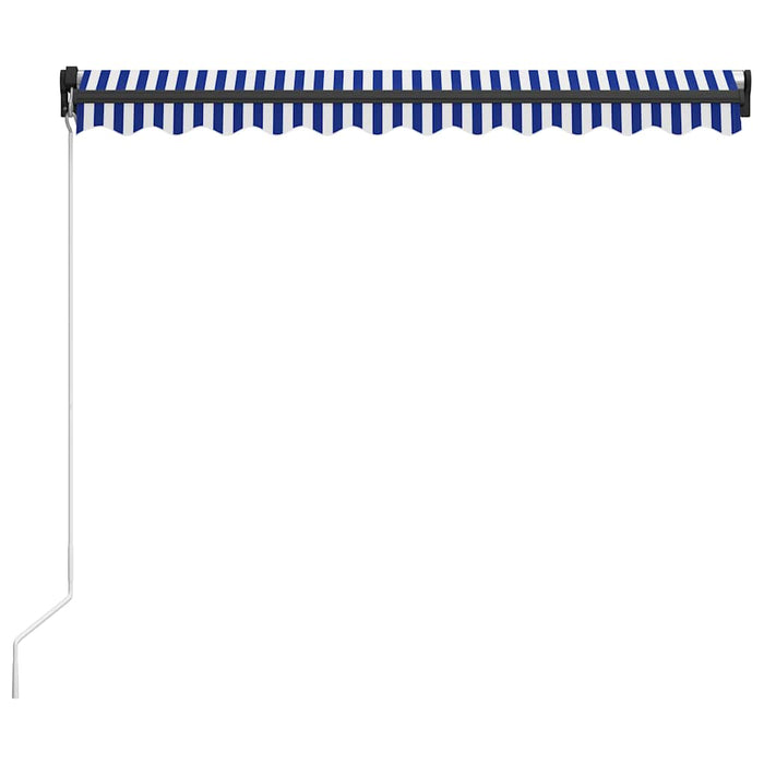 Copertină retractabilă manual, albastru și alb, 350 x 250 cm - WALTI WALTI