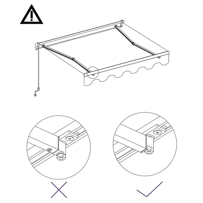 Copertină retractabilă manual, albastru și alb, 350 x 250 cm - WALTI WALTI