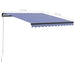 Copertină retractabilă manual, albastru și alb, 350 x 250 cm - WALTI WALTI