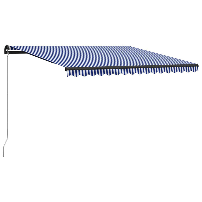 Copertină retractabilă manual, albastru și alb, 450x300 cm - WALTI WALTI