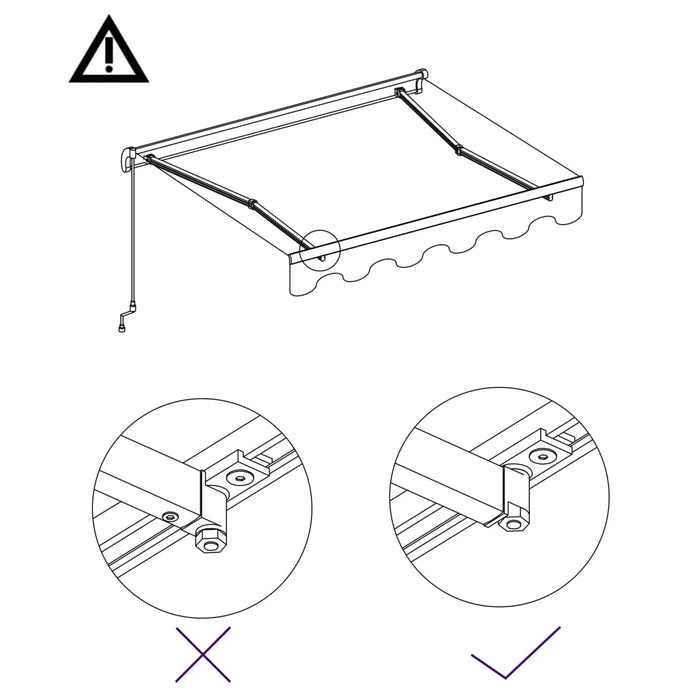 Copertină retractabilă manual, albastru și alb, 450x300 cm - WALTI WALTI