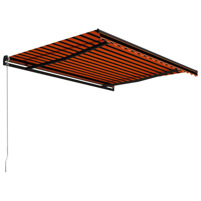 Copertină retractabilă manual, portocaliu & maro, 450x300 cm - WALTI WALTI