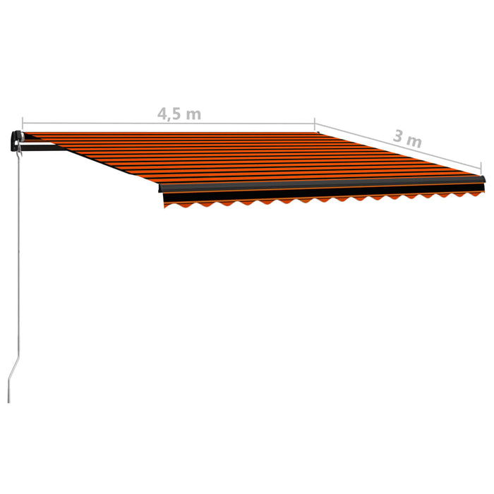 Copertină retractabilă manual, portocaliu & maro, 450x300 cm - WALTI WALTI