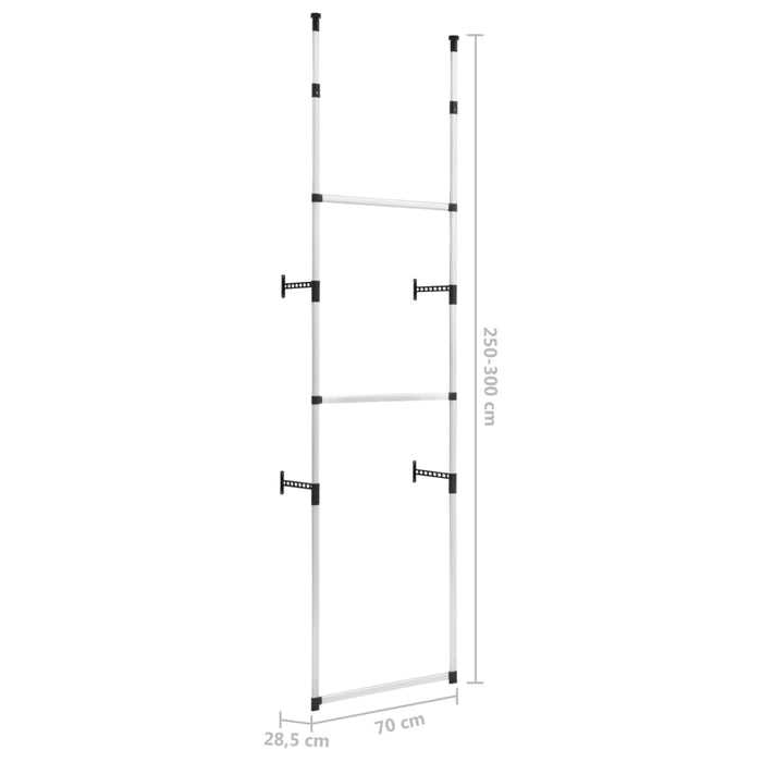 Sistem de șifonier telescopic cu bare, aluminiu - WALTI WALTI