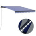 Copertină retractabilă manual cu LED, albastru/alb, 300x250 cm - WALTI WALTI