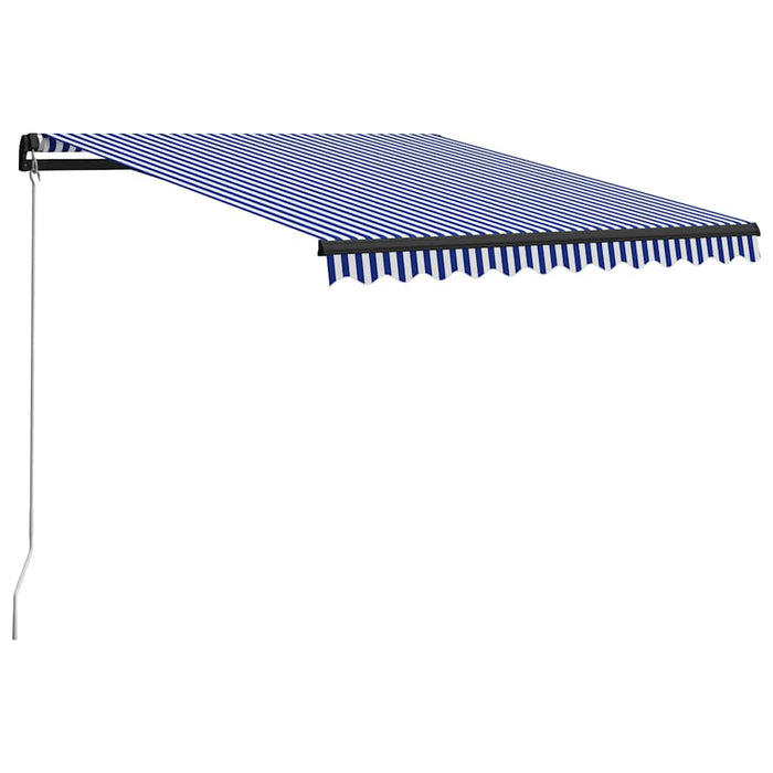 Copertină retractabilă manual cu LED, albastru/alb, 300x250 cm - WALTI WALTI