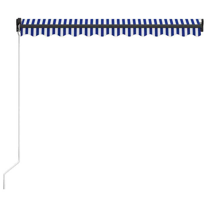 Copertină retractabilă manual cu LED, albastru/alb, 300x250 cm - WALTI WALTI
