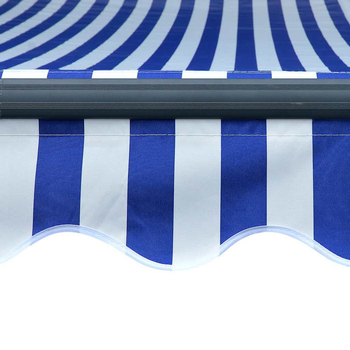 Copertină retractabilă manual cu LED, albastru/alb, 300x250 cm - WALTI WALTI