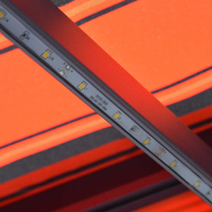 Copertină retractabilă manual LED portocaliu și maro 300x250 cm - WALTI WALTI