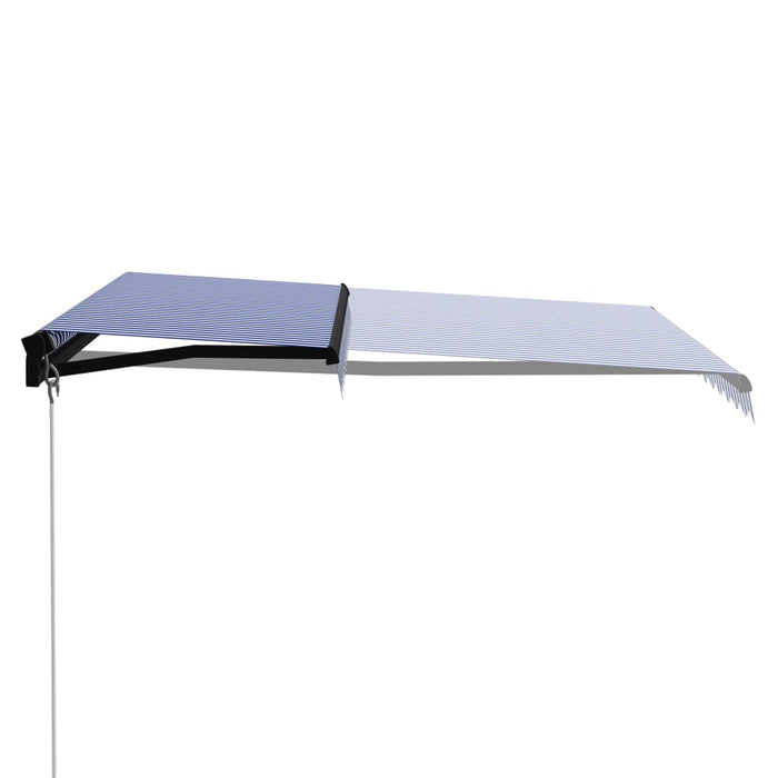 vidaXL Copertină retractabilă manual cu LED, albastru/alb, 350x250 cm - WALTI WALTI