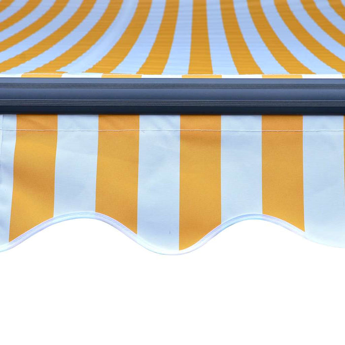 Copertină retractabilă manual cu LED, galben/alb, 600 x 300 cm WALTI