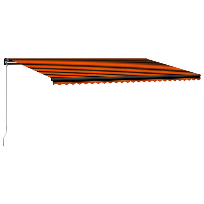 Copertină retractabilă manual LED, portocaliu/maro, 600x300 cm WALTI