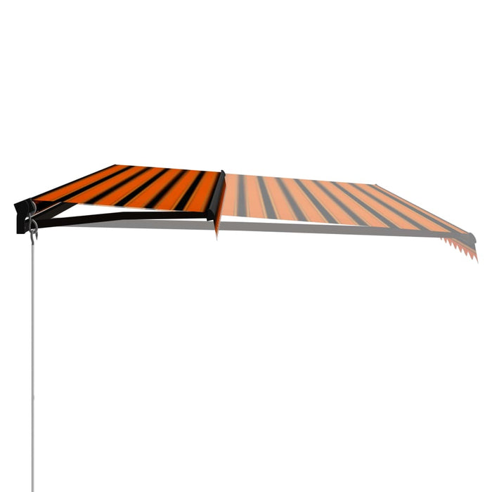 Copertină retractabilă manual LED, portocaliu/maro, 600x300 cm WALTI