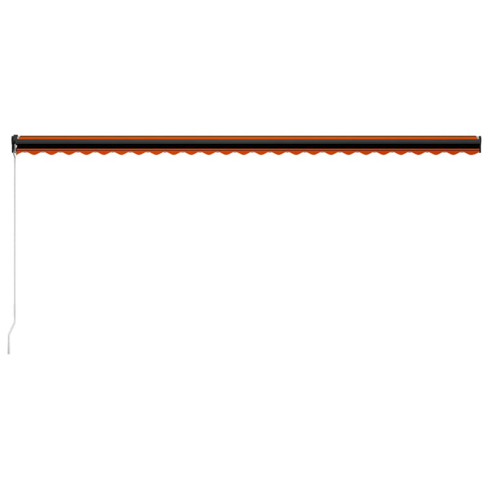 Copertină retractabilă manual LED, portocaliu/maro, 600x300 cm WALTI