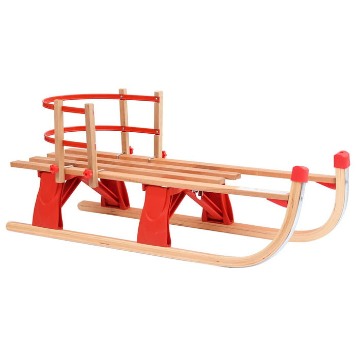 Sanie pliabilă pentru zăpadă cu spătar, 119 cm, lemn - WALTI WALTI