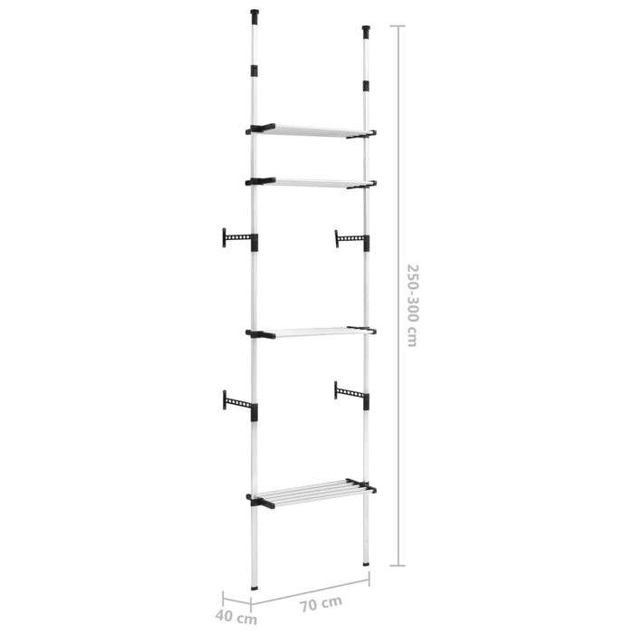 Sistem de șifonier telescopic cu rafturi, aluminiu - WALTI WALTI