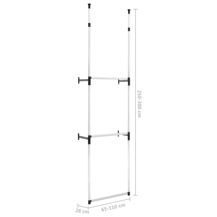 Sistem de garderobă telescopic, cu bare, aluminiu - WALTI WALTI