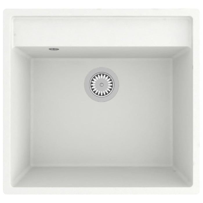 Chiuvetă de bucătărie cu orificiu de preaplin, alb, granit - WALTI WALTI