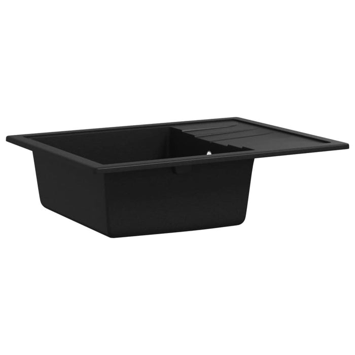 Chiuvetă de bucătărie cu orificiu de preaplin, negru, oval, granit - WALTI WALTI