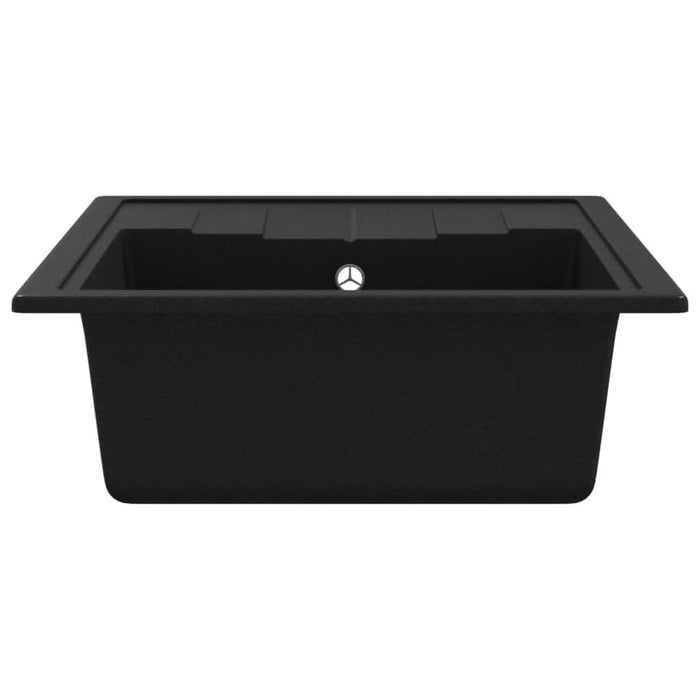 Chiuvetă de bucătărie cu orificiu de preaplin, negru, oval, granit - WALTI WALTI