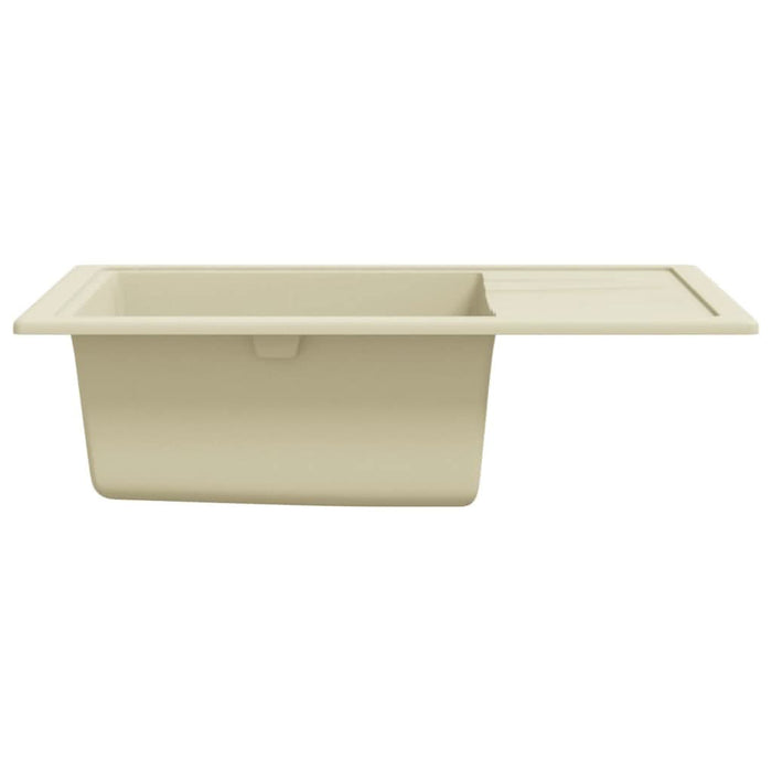 Chiuvetă de bucătărie cu orificiu de preaplin, bej, oval, granit - WALTI WALTI