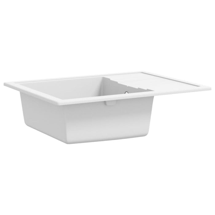 Chiuvetă de bucătărie cu orificiu de preaplin, alb, oval, granit - WALTI WALTI