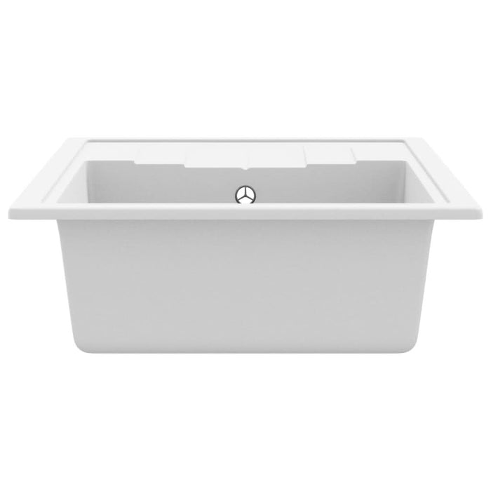 Chiuvetă de bucătărie cu orificiu de preaplin, alb, oval, granit - WALTI WALTI