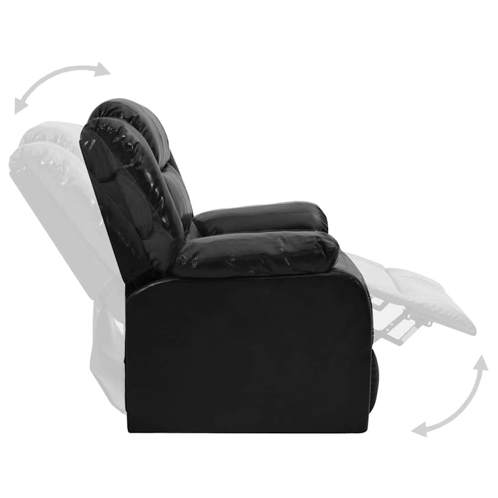 Set canapea rabatabilă, 2 piese, negru, piele ecologică WALTI