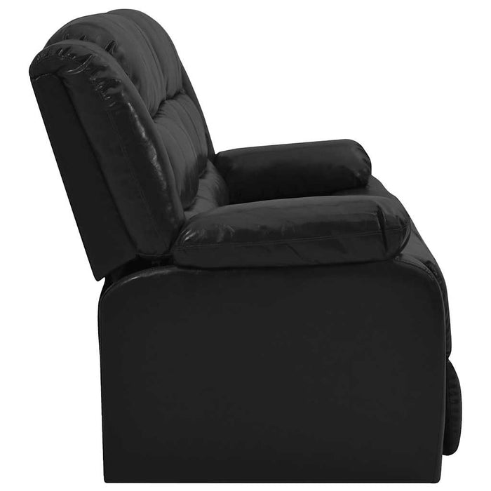 Set canapea rabatabilă, 2 piese, negru, piele ecologică WALTI