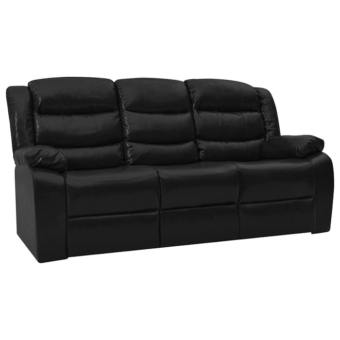 Set canapea rabatabilă, 2 piese, negru, piele ecologică WALTI