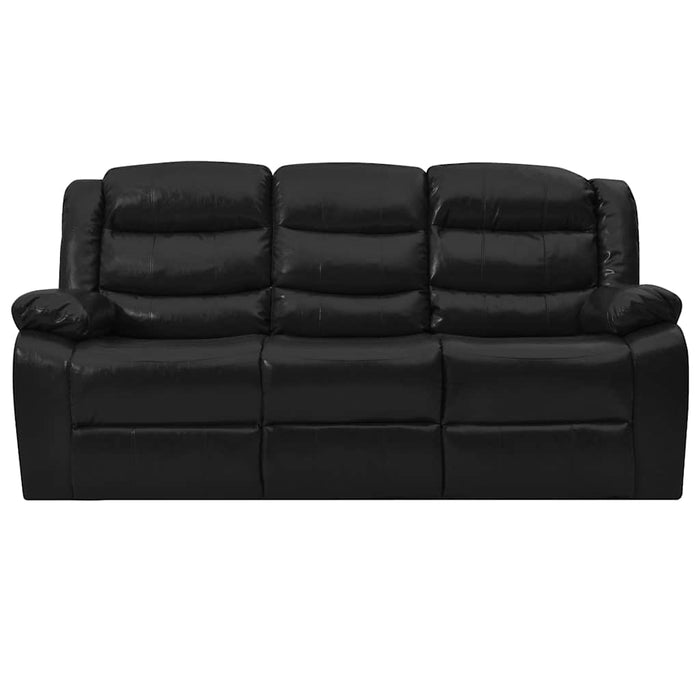 Set canapea rabatabilă, 2 piese, negru, piele ecologică WALTI